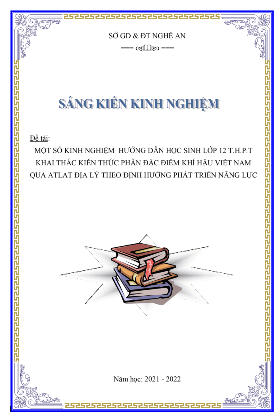 Một số kinh nghiệm hướng dẫn học sinh lớp 12 THPT khai thác kiến thức phần đặc điểm khí hậu Việt Nam qua Atlat theo định hướng phát triển năng lực