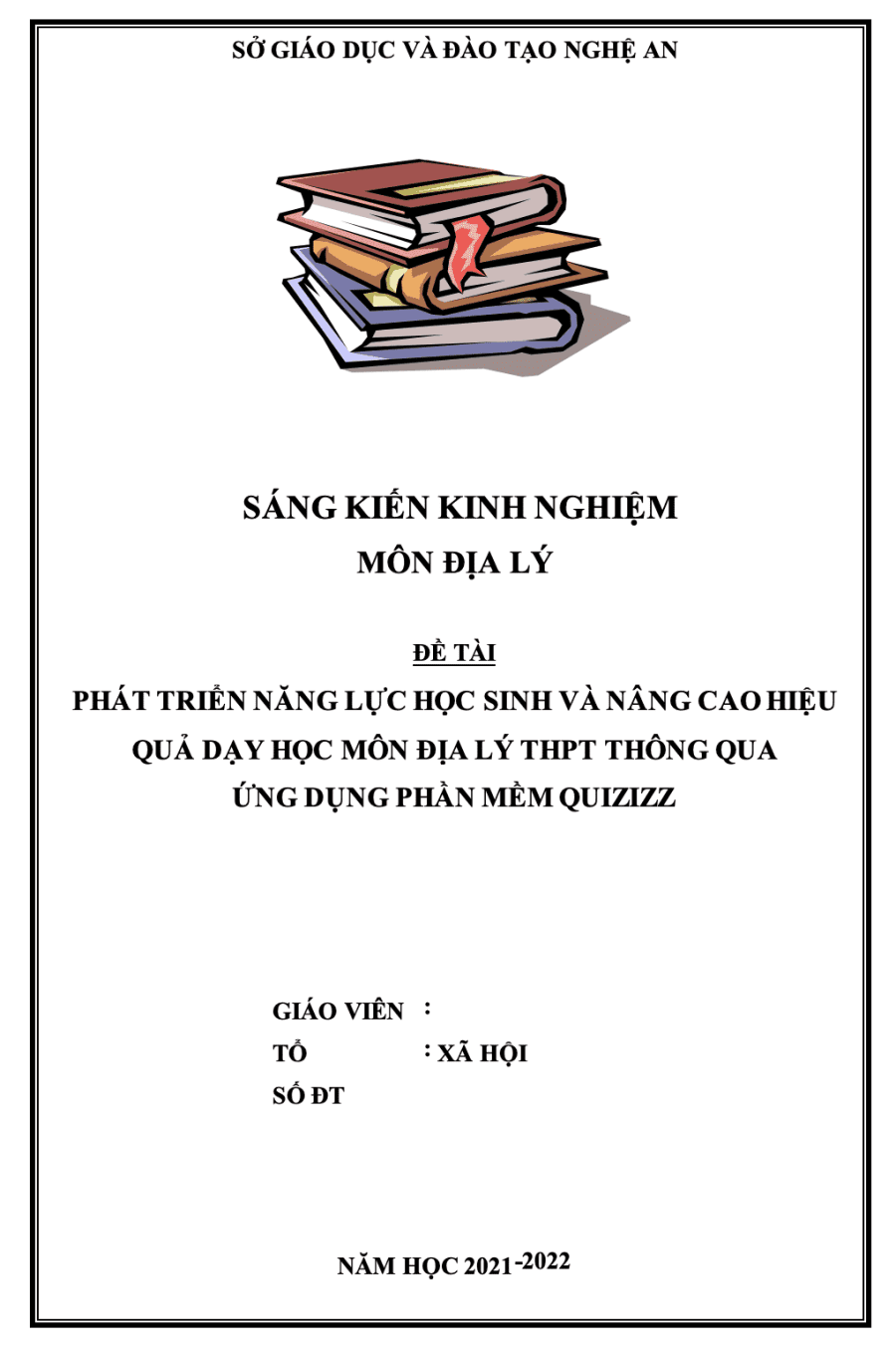 Phát triển năng lực học sinh và nâng cao hiệu quả dạy học môn Địa lý THPT thông qua ứng dụng phần mềm Quizizz