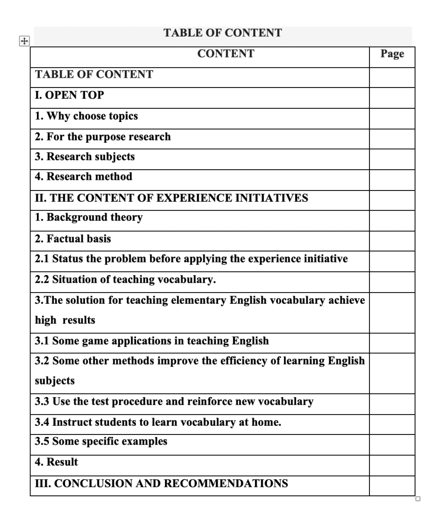 SKKN A number of measures to help improve the efficiency of vocabulary teaching enghlish class 4