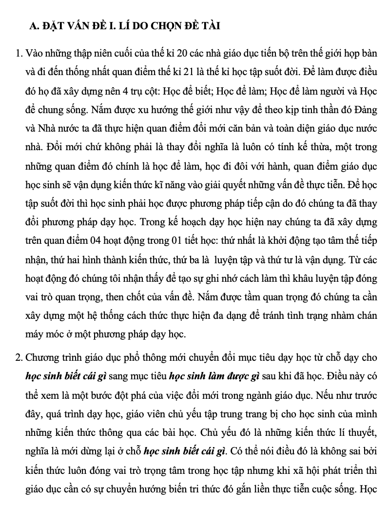 SKKN Đa dạng hóa hoạt động luyện tập trong dạy học thơ ca cách mạng Việt Nam 1930-1945 (Ngữ văn 11 tập 2) nhằm bồi dưỡng phẩm chất, năng lực cho học sinh