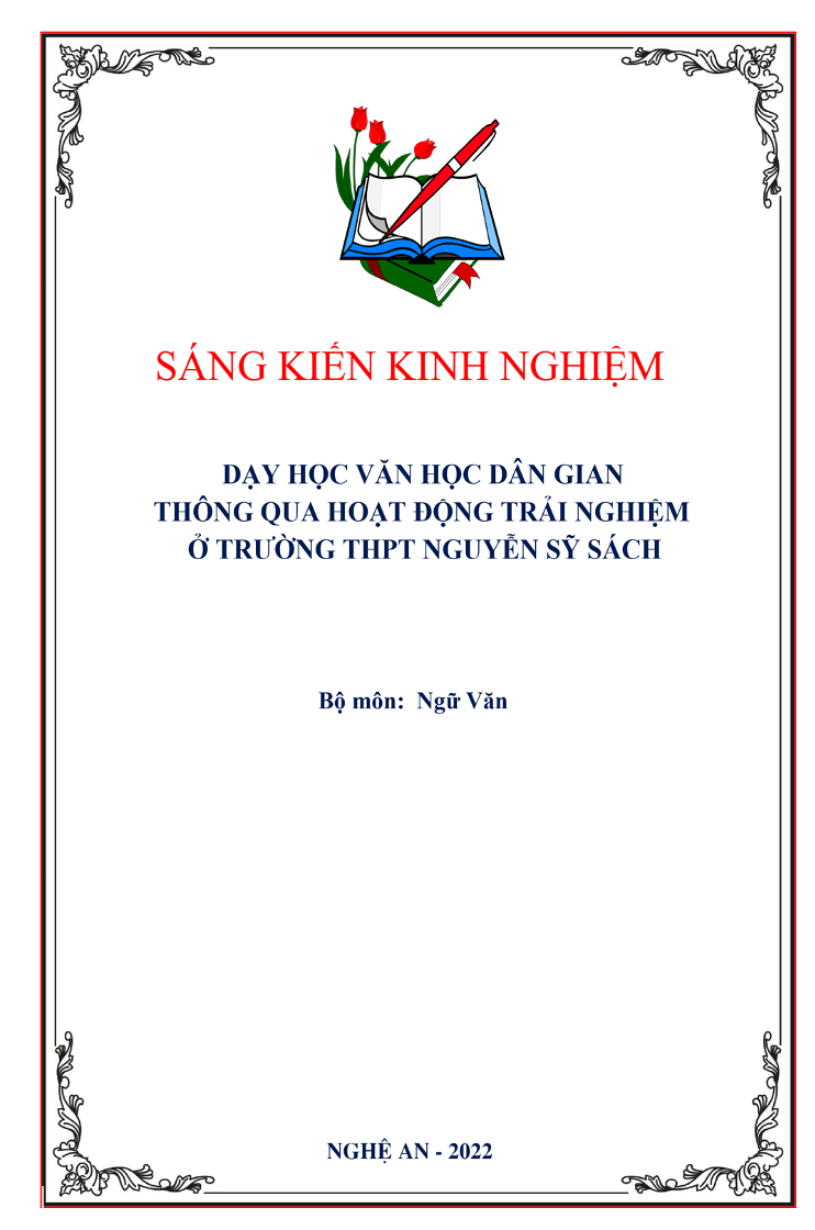 SKKN Dạy học văn học dân gian thông qua hoạt động trải nghiệm