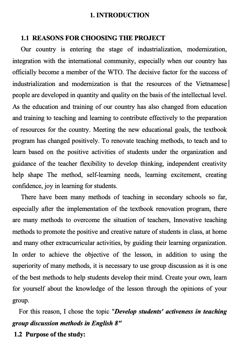 SKKN Develop students’ activeness in teaching group disscussion methods in English 8