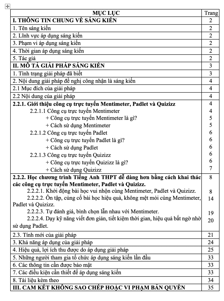 SKKN "Học Tiếng Anh không khó" đối với học sinh THPT qua việc khai thác các công cụ trực tuyến Mentimeter, Padlet và Quizizz