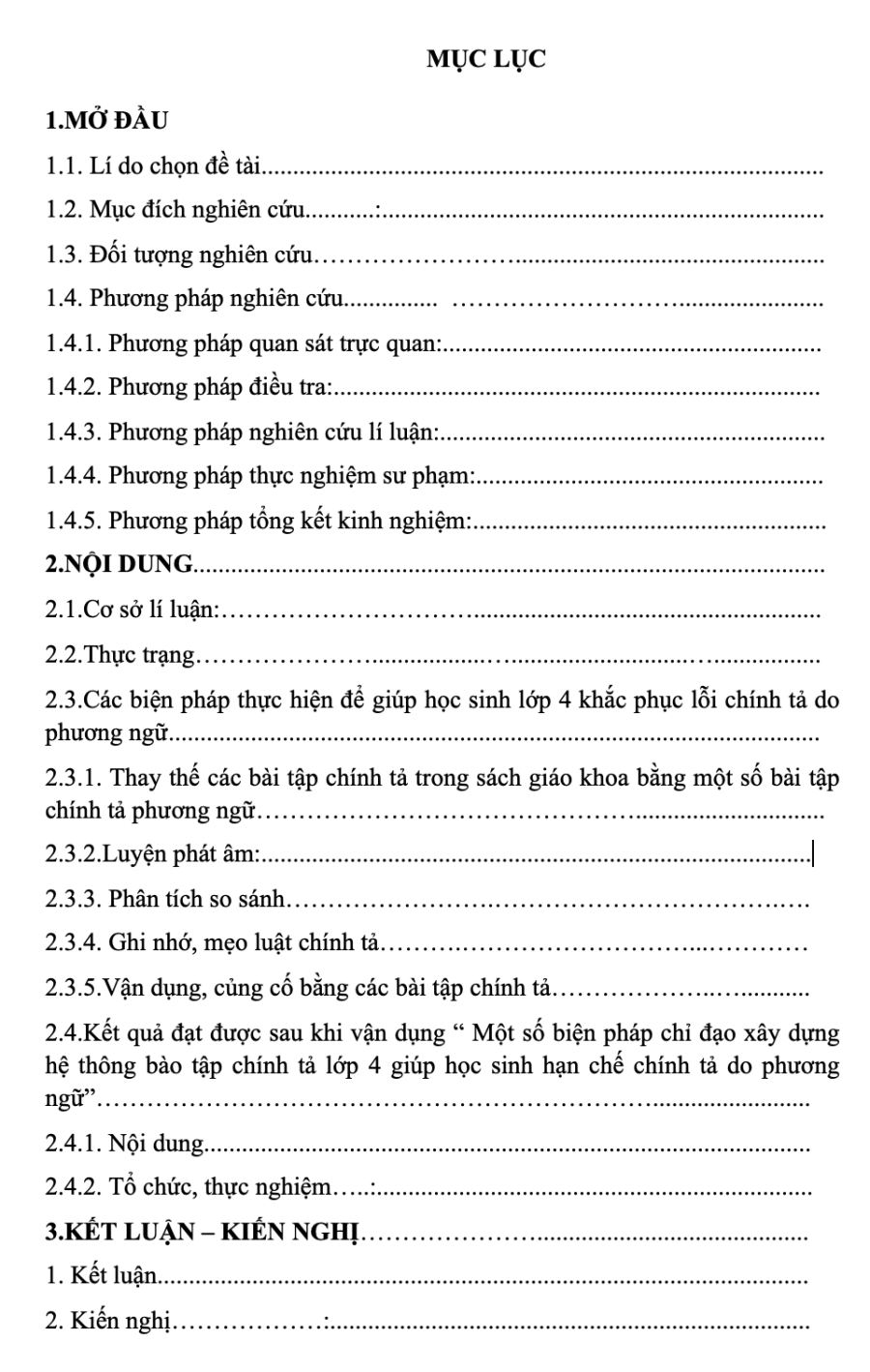 SKKN Một số biện pháp chỉ đạo xây hệ thống bài tập chính tả lớp 4 nhằm giúp học sinh hạn chế lỗi chính tả do phương ngữ