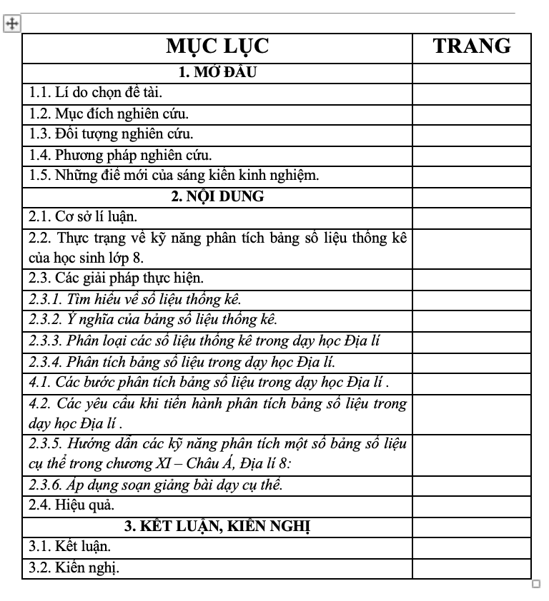 SKKN Một số biện pháp rèn kỹ năng phân tích bảng số liệu cho học sinh trong dạy học chương XI – Châu Á, Địa lí 8