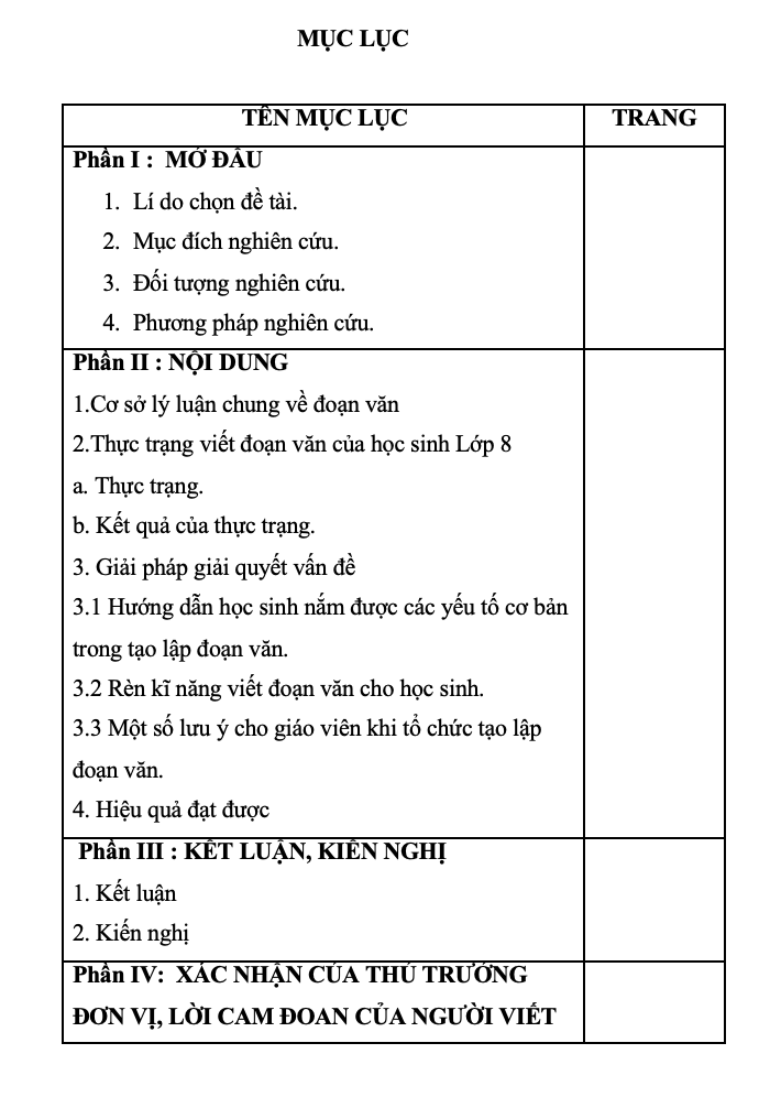 SKKN Một số biện pháp rèn luyện kỹ năng viết đoạn văn cho học sinh lớp 8