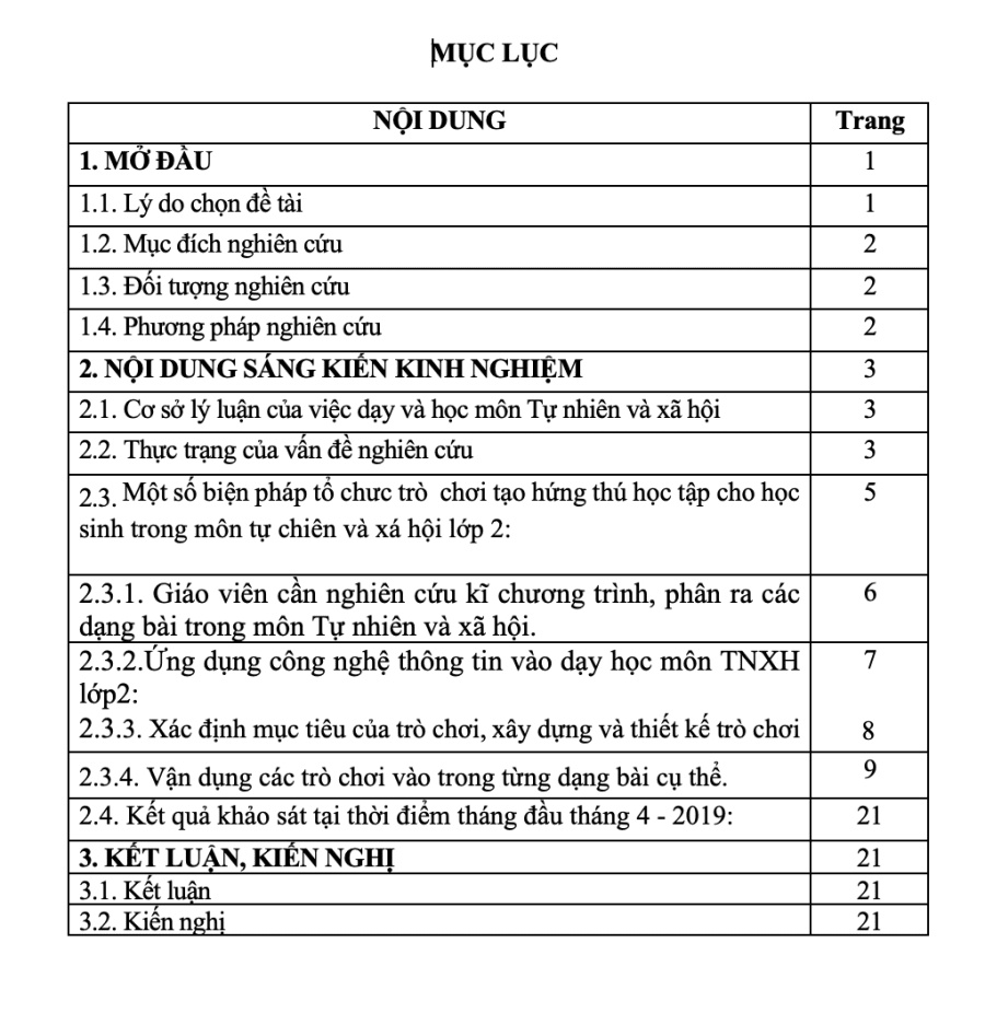 SKKN Một số biện pháp tổ chức trò chơi tạo hứng thú học tập trong phân môn Tự nhiên - Xã hội ở lớp 2