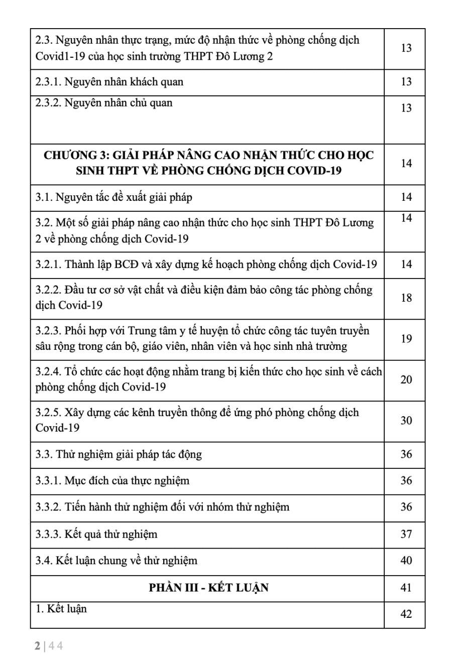 SKKN Một số giải pháp nâng cao nhận thức phòng chống dịch Covid-19 cho học sinh tại trường THPT