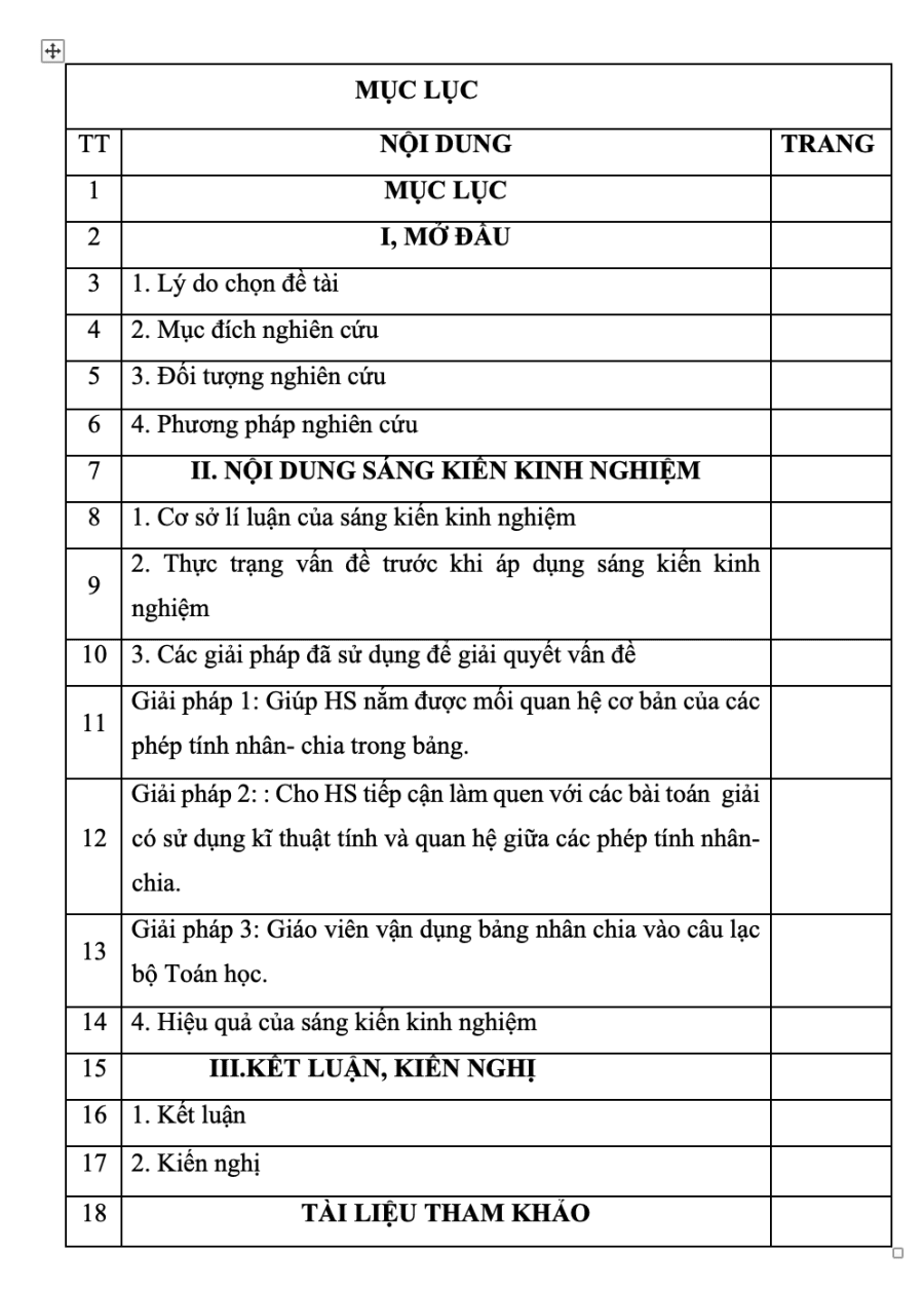 SKKN Phát triển khả năng giải toán dựa vào quan hệ logic giữa các phép tính nhân – Chia cho học sinh lớp 4