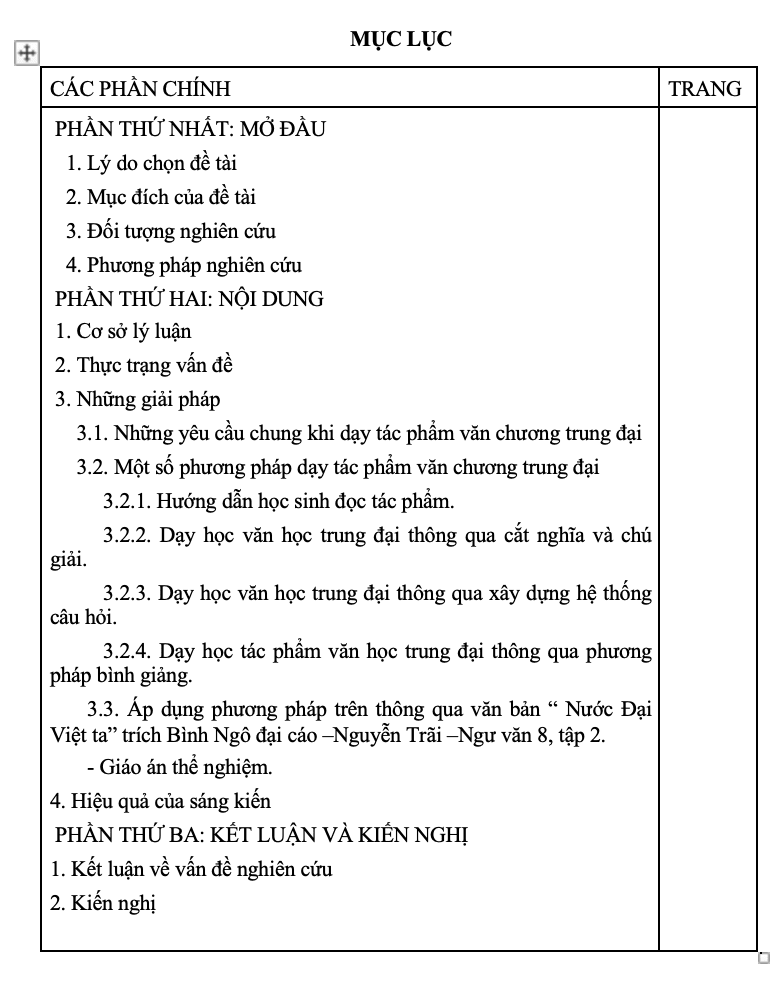 SKKN Phương pháp dạy tác phẩm văn chương (phần trung đại) thông qua văn bản: “Nước Đại Việt ta” của Nguyễn Trãi