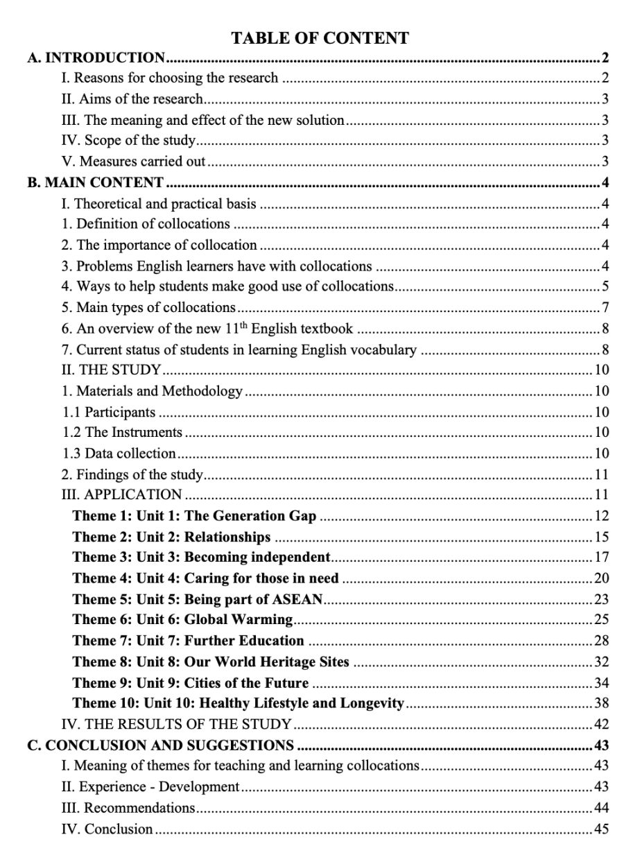 SKKN Some experience in teaching students to learn collocations in the new 11th English textbook