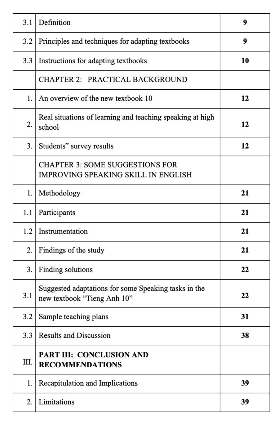 SKKN Suggestions for improving speaking skill in the new textbook “Tieng Anh 10” to encourage students’ participation in speaking activities