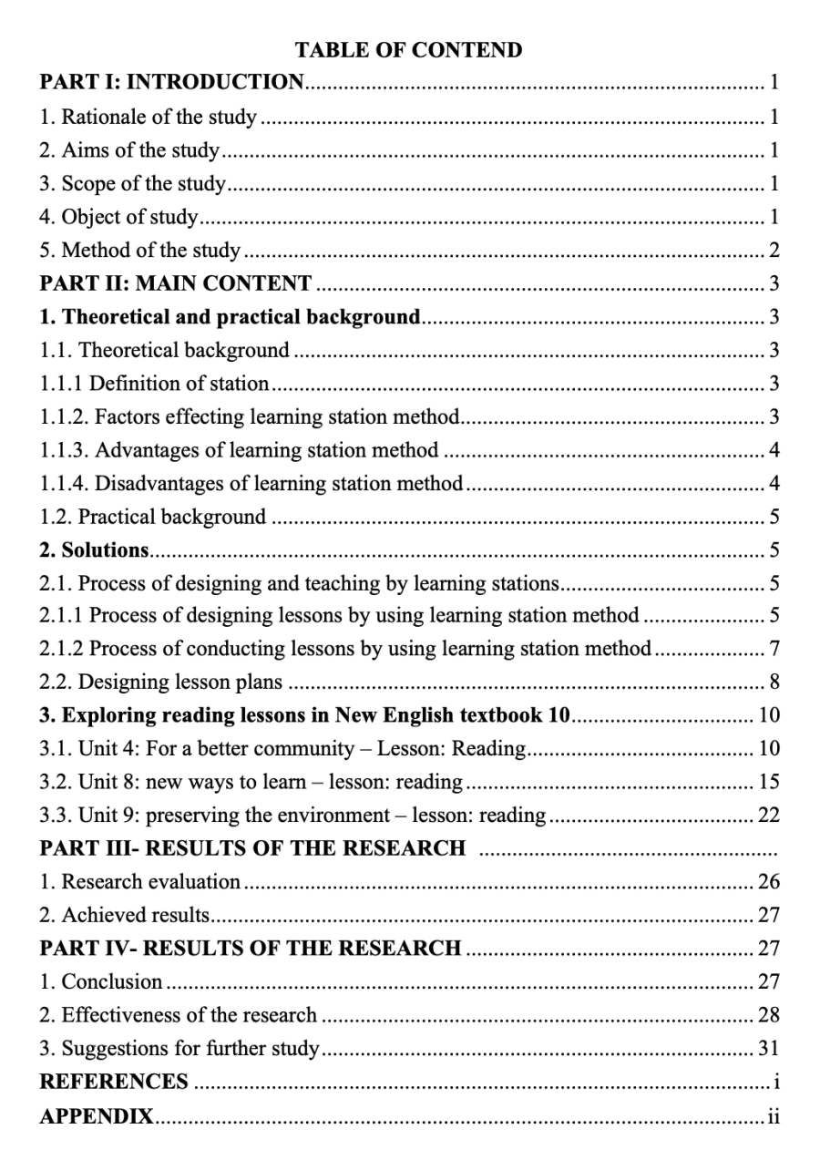 SKKN Using learning stations to engage students and promote autonomy in English lessons in the new english textbook 10