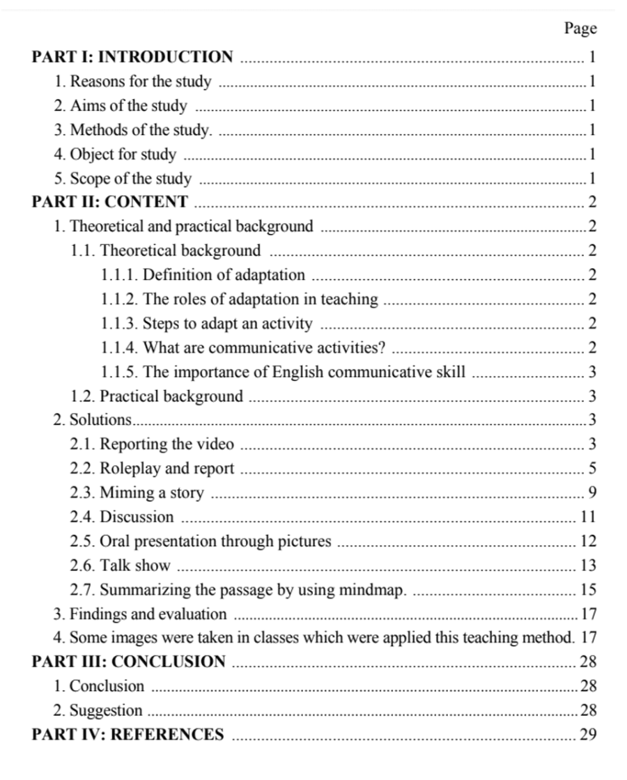 SKKN Using some communicative activities to adapt post - reading parts in Tieng Anh 12