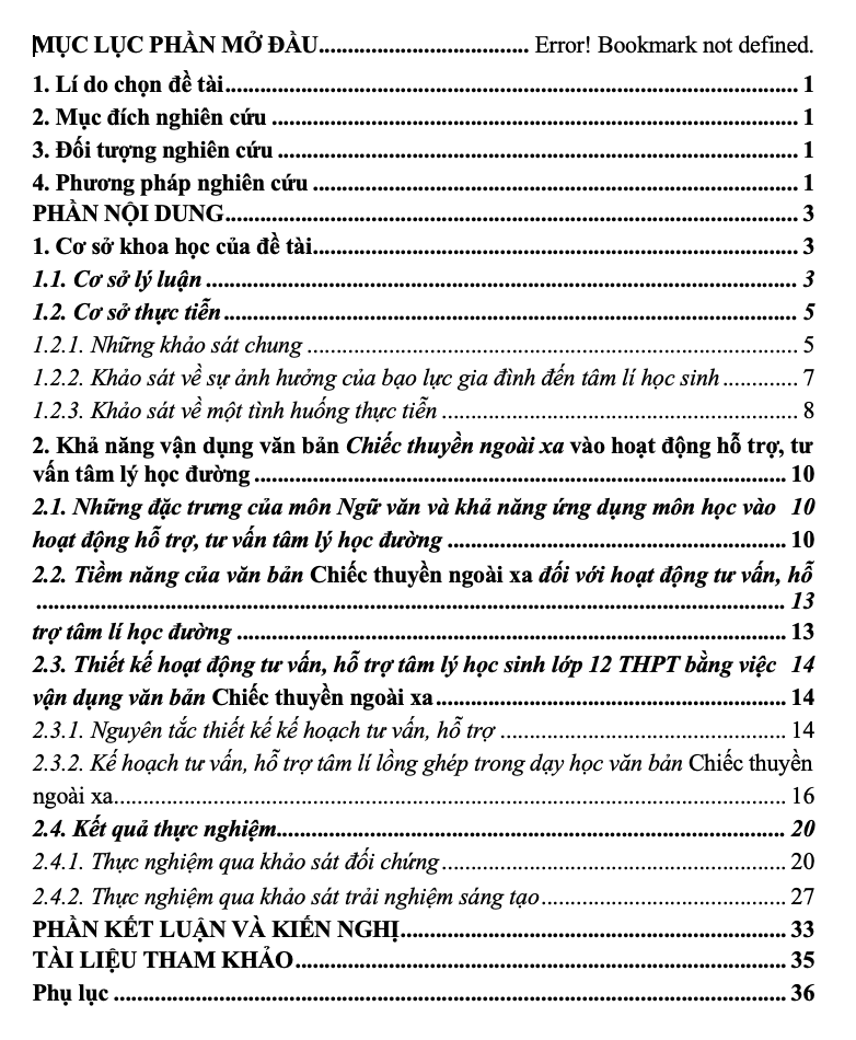 SKKN Vận dụng văn bản Chiếc thuyền ngoài xa vào hoạt động hỗ trợ, tư vấn tâm lí học đường cho học sinh lớp 12