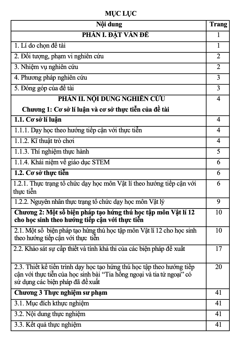 SKKN Một số biện pháp tạo hứng thú học tập môn Vật lí 12 cho học sinh theo hướng tiếp cận với thực tiễn