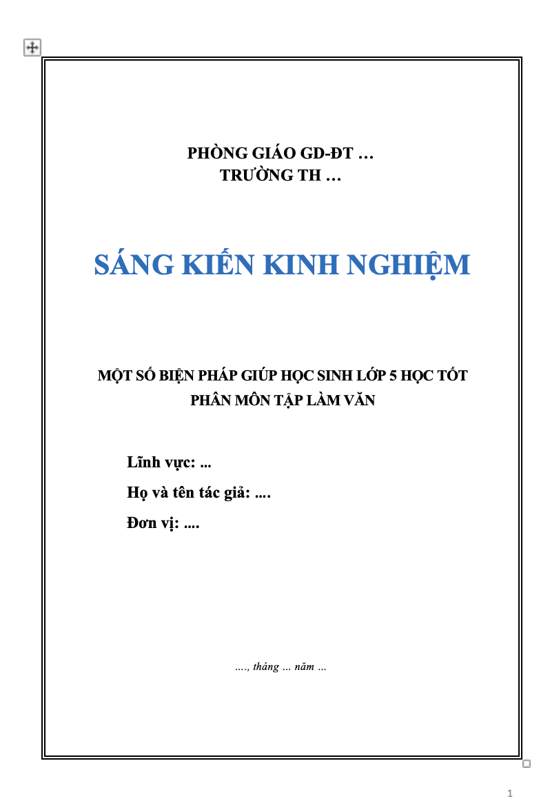 SKKN Một số biện pháp giúp học sinh lớp 5 học tốt phân môn Tập làm văn