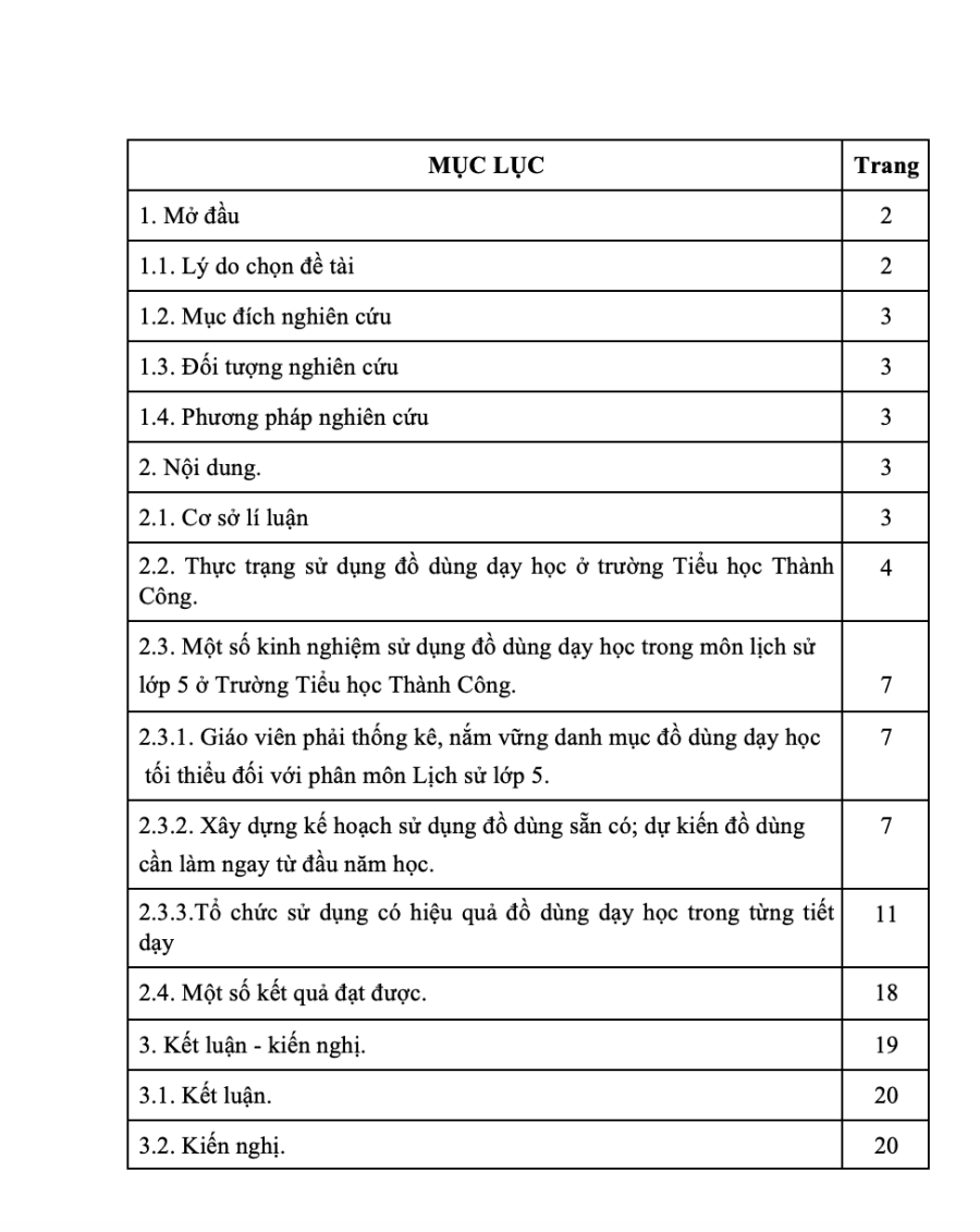 SKKN Một số kinh nghiệm sử dụng đồ dùng dạy học nhằm góp phần nâng cao chất lượng phân môn Lịch sử lớp 5