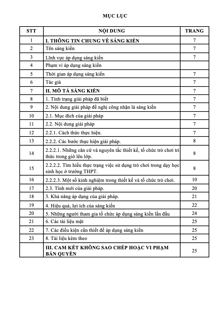 SKKN Một số kinh nghiệm trong thiết kế và tổ chức trò chơi trong dạy học Sinh học 11 nhằm phát huy năng lực và phẩm chất của học sinh