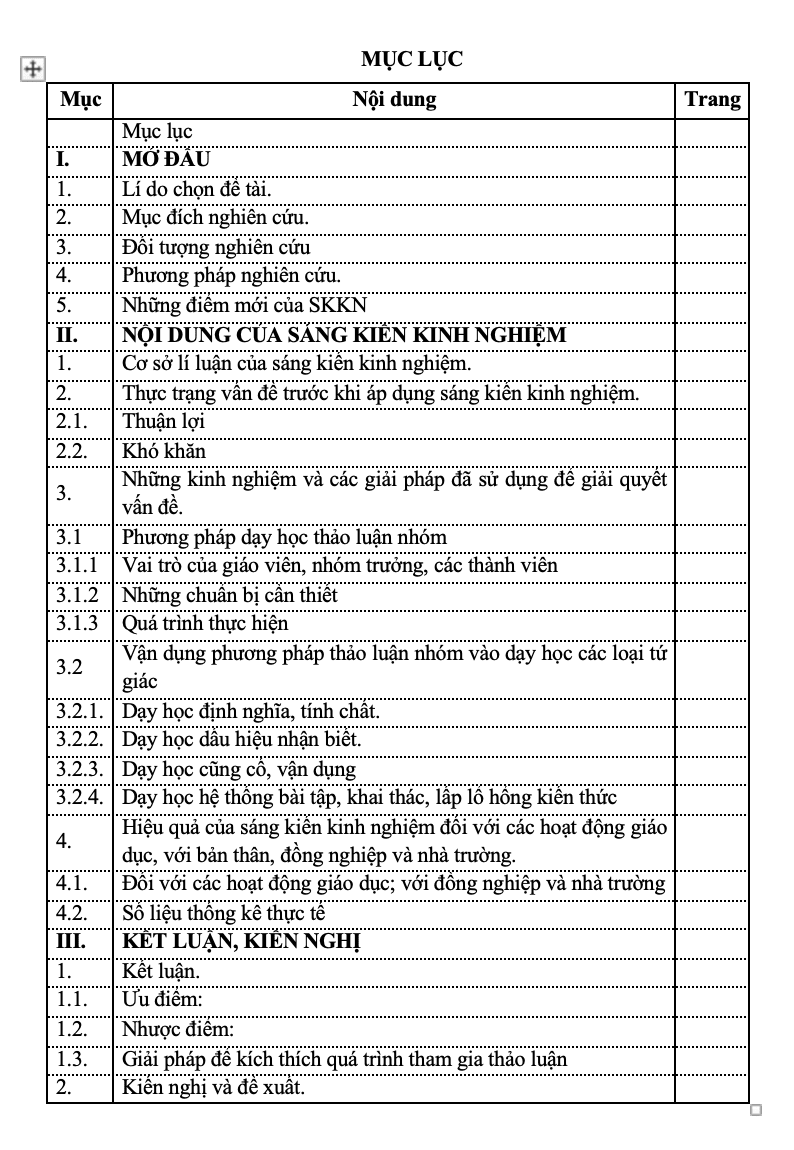 SKKN Nâng cao chất lượng dạy các loại tứ giác trong môn Hình học 8 thông qua phương pháp thảo luận nhóm