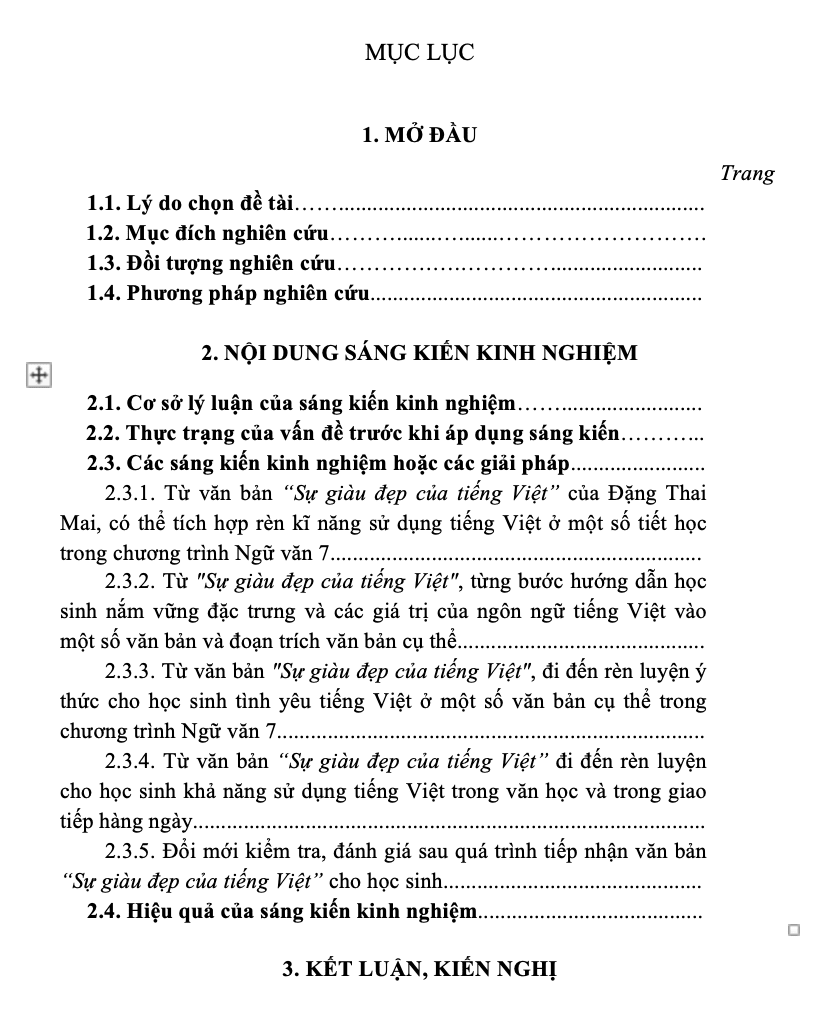 SKKN Rèn luyện kĩ năng sử dụng tiếng Việt cho học sinh qua tiết 85, Ngữ văn 7: “Sự giàu đẹp của tiếng Việt" (Đặng Thai Mai)