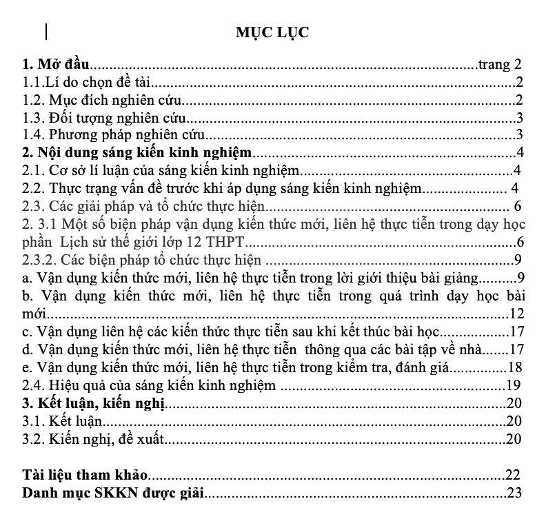 SKKN Vận dụng kiến thức mới, liên hệ thực tiễn vào một số bài dạy phần Lịch Sử thế giới 12 THPT nhằm nâng cao hiểu biết, tạo hứng thú học tập cho học sinh