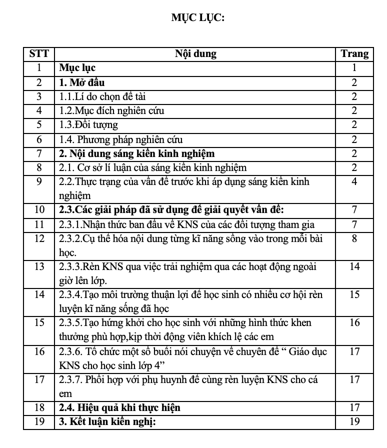 SKKN Một số biện pháp rèn kĩ năng sống cơ bản cho học sinh lớp 4