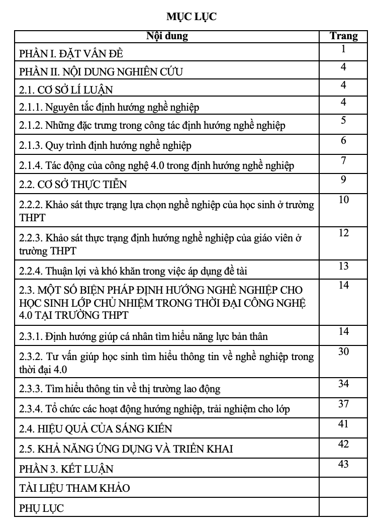 SKKN Tư vấn và định hướng nghề nghiệp cho học sinh lớp chủ nhiệm trong thời đại 4.0