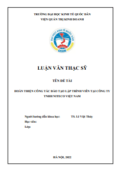 LVTS Hoàn thiện công tác đào tạo lập trình viên tại công ty tnhh niteco Việt Nam