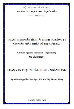 LVTS Hoàn thiện phân tích tài chính tại công ty cổ phần phát triển đô thị Kinh Bắc