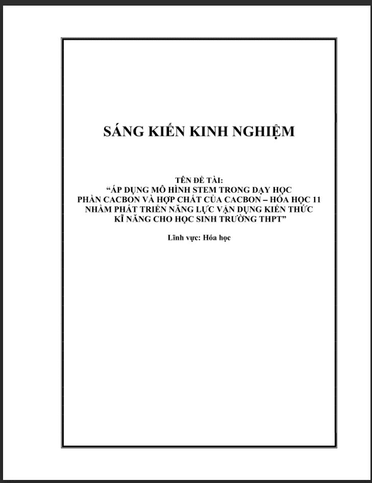 SKKN Thiết kế và sử dụng hệ thống bài tập theo định hướng tiếp cận PISA trong dạy hóa học 11 nhằm phát triển phẩm chất và năng lực cho học sinh