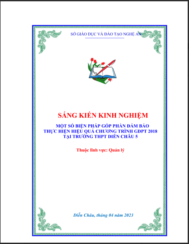 skkn Một số biện pháp góp phần đảm bảo thực hiện hiệu quả chương trình gdpt 2018 tại trường thpt