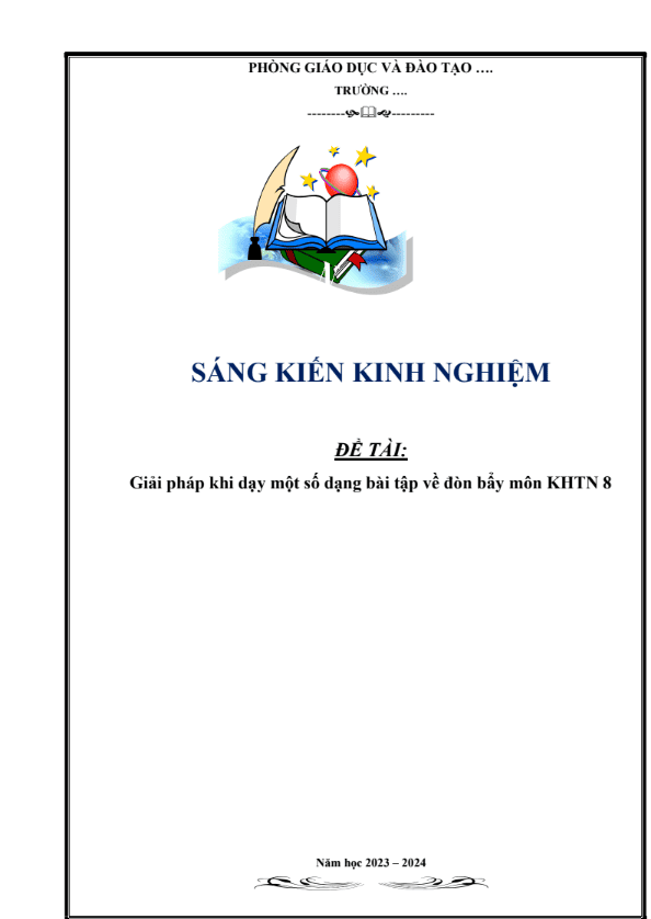 Giải pháp khi dạy một số dạng bài tập về đòn bẩy môn KHTN 8