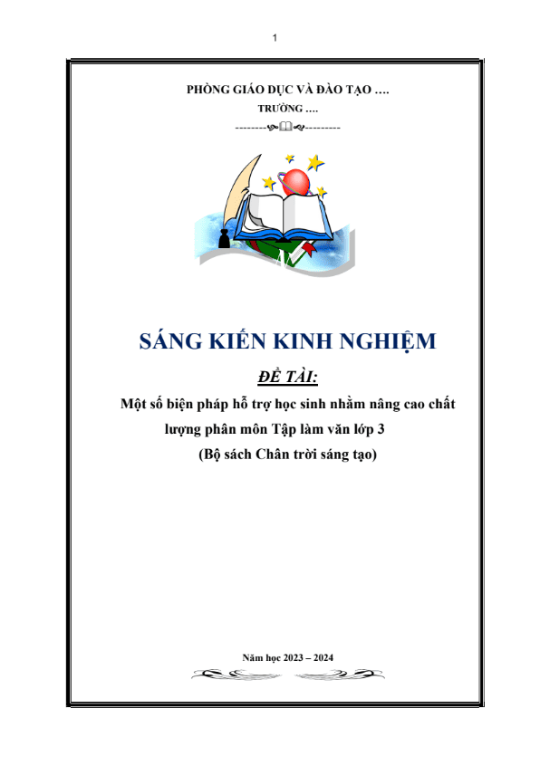 Một số biện pháp hỗ trợ học sinh nhằm nâng cao chất lượng phân môn Tập làm văn lớp 3 (Bộ sách Chân trời sáng tạo)