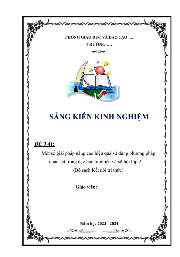 Một số giải pháp nâng cao hiệu quả sử dụng phương pháp quan sát trong dạy học tự nhiên và xã hội lớp 2 (Bộ sách Kết nối tri thức)