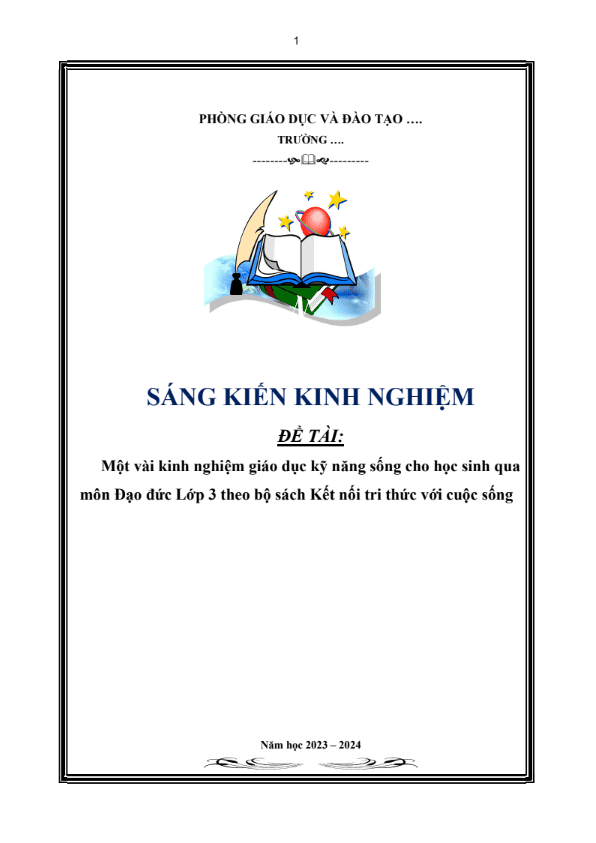 Một vài kinh nghiệm giáo dục kỹ năng sống cho học sinh qua môn Đạo đức Lớp 3 theo bộ sách Kết nối tri thức với cuộc sống