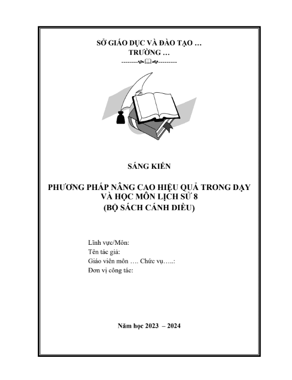 Phương pháp nâng cao hiệu quả trong dạy và học môn Lịch sử 8 (Bộ sách Cánh diều)