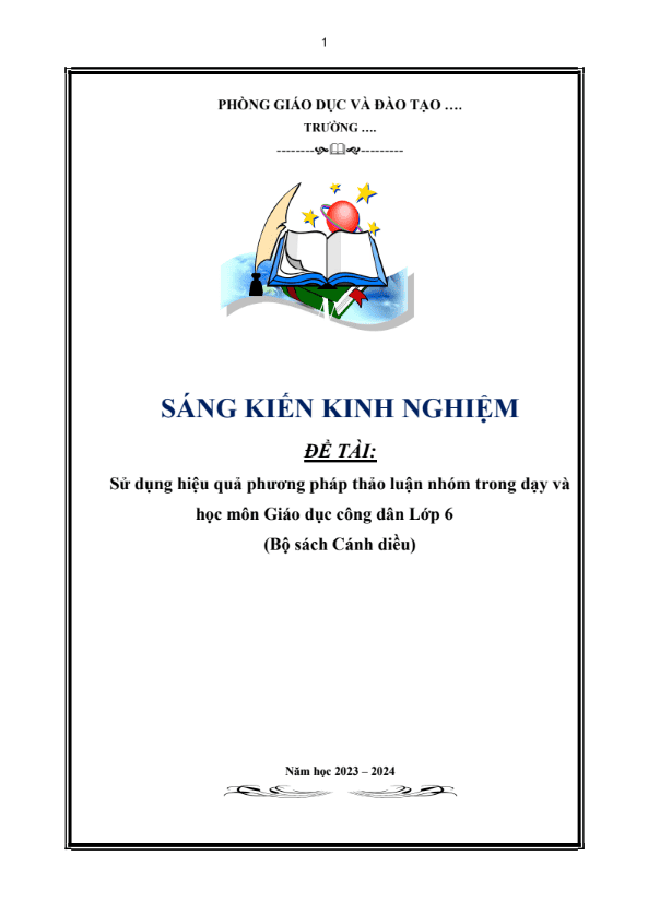 Sử dụng hiệu quả phương pháp thảo luận nhóm trong dạy và học môn Giáo dục công dân Lớp 6 (Bộ sách Cánh diều)