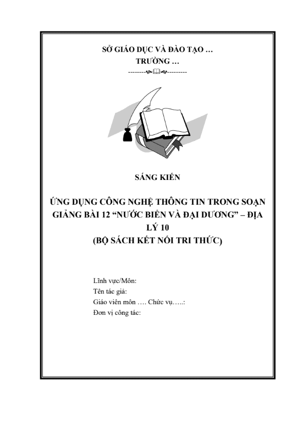 Ứng dụng Công nghệ thông tin trong soạn giảng Bài 12 “Nước biển và đại dương” – Địa lý 10 (Bộ sách Kết nối tri thức)