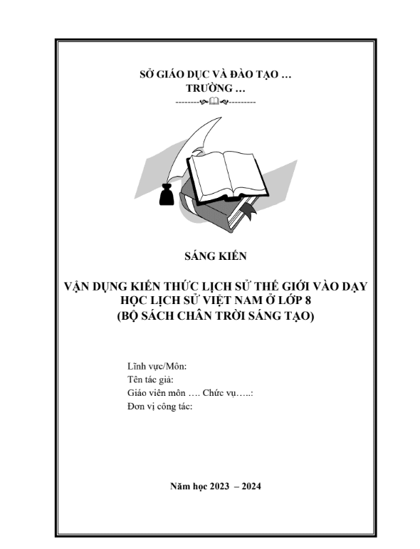 Vận dụng kiến thức lịch sử thế giới vào dạy học lịch sử Việt Nam ở lớp 8 (Bộ sách Chân trời sáng tạo)